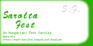 sarolta fest business card